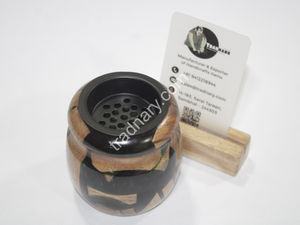 Dernier porte-encens traditionnel Mubkhar bois résine Bukhoor brûleur pour Ramadan Eid Exim Pvt Ltd Tradition - Product Image 2