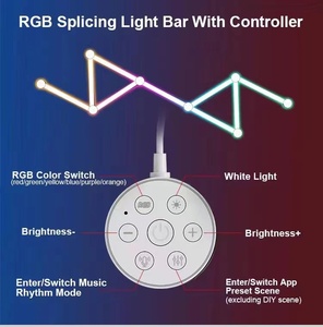 ไฟติดผนังแบบโมดูลาร์ LED รุ่น Modern Music Sync RGB Splicing ABS Light Bar ควบคุมผ่านแอปสมาร์ทโฟน สำหรับตกแต่งห้องนอน - Product Image 1