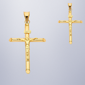 Colgante de crucifijo de Cruz de Jesús chapado en oro amarillo de 14K de alta calidad, encanto religioso de moda de lujo para Niños Cristianos - Product Image 5