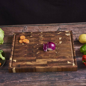 Grande planche à découper en bois d'acacia massif, grain à bout, épaisseur 3,5 cm, durable, lavable au lave-vaisselle, Saniya - Product Image 3