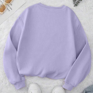 Coupe ample côtelé col rond 80% coton 20% polyester polaire côtelé poignets et ourlet pêche Schnaps femmes sweat - Product Image 2