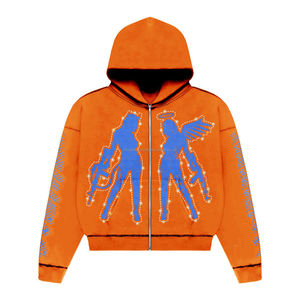 ¡Novedad de 2025! Sudadera con capucha bloqueada de Color con cremallera hecha a medida para mujer, Sudadera con capucha de bloque con cremallera de gran tamaño para mujer - Product Image 4