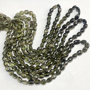 High Quality Smooth Oval Shape Green Tourmaline Gemstone <b>Stone</b> <b>Beads</b> Wholesale Natural <b>Beads</b> for Jewelry Making - Product Image 2