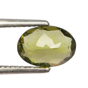 Piedra preciosa facetada de moldavita natural-Gemas de moldavita de forma ovalada-Piedra de moldavita real auténtica verde de la República Checa - Product Image 3