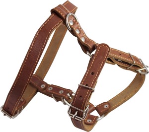 Harnais en cuir véritable pour chien Harnais sans fuite pour chien Entraînement à la marche Harnais à sangle robuste et réglable - Product Image 1