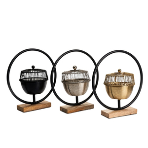 Brûleur d'encens créatif en métal de conception unique de couleur d'or Moyen-Orient Design arabe Brûleur d'encens de bureau Brûleur d'aromathérapie - Product Image 2