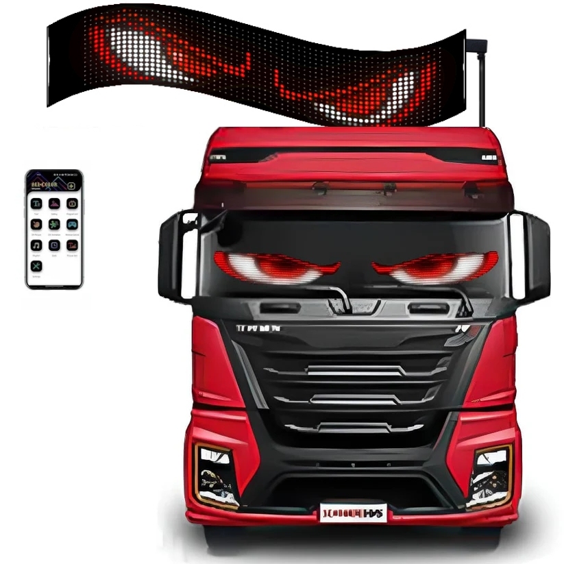 Ipixel Color With Car Charger 5V Flexible RGB Pattern Graffiti Scrolling Text Animation Led Matrix Panel For Car Display