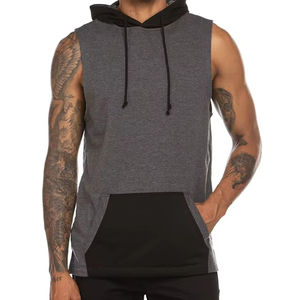 Wholesale <b>Men's</b> Fitness <b>Sleeveless</b> Hoodies Custom Gym <b>Men</b> Workout Muscle Hoodie Gym Wear Hot Fashion Custom Gym Hoodie for <b>Men</b> - Product Image 3