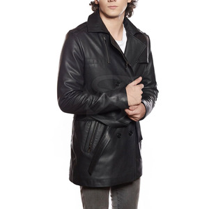 Elegante Abrigo de Cuero para Hombre para Exteriores, Diseñado con Materiales de Primera Calidad que Ofrecen Calidez Invernal Cómoda y un Estilo Moderno - Product Image 4