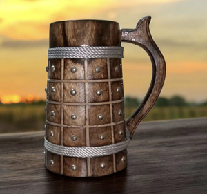 Handmade Wood <b>Beer</b> Mug Coffee Mug Stainless Steel Cup Natural Eco-Friendly <b>Barrel</b> Brown from India - Product Image 3