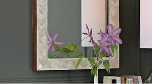 Espejo de pared con incrustaciones de hueso artesanal de diseñador, patrón de corona floral para sala de estar y dormitorio modernos a bajo precio - Product Image 5