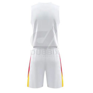 Ensemble de maillots de basket-ball pour hommes adultes de haute qualité, sans manches, 100% polyester, antibactérien, séchage rapide, motif 3D, transfert thermique - Product Image 3