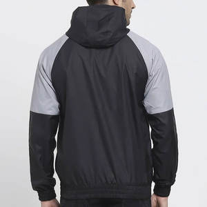 Good Quality <b>Windbreaker</b> Jackets Gray And <b>Black</b> Color Zipper Up Stylish <b>Windbreaker</b> Jackets With Custom Design And Size - Product Image 3
