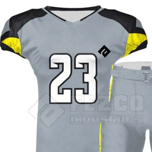 Ensemble d'uniformes de football américain personnalisables de haute qualité, respirants, grandes tailles, manches courtes, 100 % polyester, nom d'équipe personnalisé pour - Product Image 6