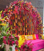 Guirlandes de pompons en laine style bohème vintage de 12 pouces pour décorations de plafond de mariage indien, décorations de fête Haldi Mehndi Sangeet
