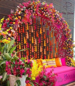 Colgantes de borlas de lana de estilo bohemio para decoraciones de techo de bodas indias para decoraciones de festivales de fiesta Haldi Mehndi Sangeet - Product Image 5