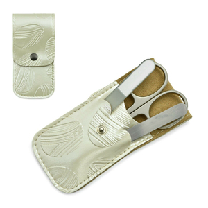 Ensemble de manucure personnalisé de 3 pièces Ciseaux à cuticules à lame incurvée en acier inoxydable Pince de beauté Manche en céramique Pointe pointue - Product Image 5