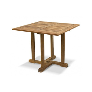 Table à manger carrée au design moderne Cadre en bois de teck massif de couleur naturelle de haute qualité pour l'intérieur et l'extérieur Meubles de maison - Product Image 2