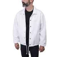 Veste de coaching personnalisée vierge respirante pour hommes Vestes de coaching pour hommes blanc solide en plein air