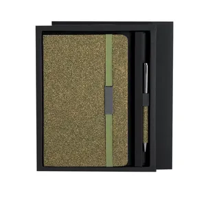 Set Promozionale Sostenibile Malcon: Quaderno e Penna, Gadget da Ufficio Ecologico - Product Image 1