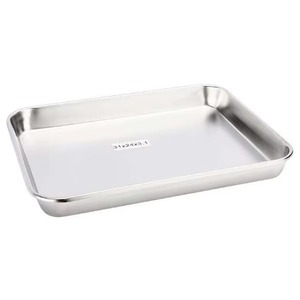 Plateau carré de service manuel en acier inoxydable durable et réutilisable, utilisation hospitalière et chirurgicale, polyvalent, haute température - Product Image 1