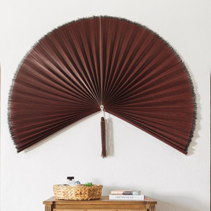 Ventilateur mural pliant en bambou naturel Extra Large fait à la main Design traditionnel Décoration de la maison King Craft du Vietnam - Product Image 1