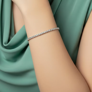 Bracelet tennis en or 14 carats et diamants naturels pour femme - Product Image 5