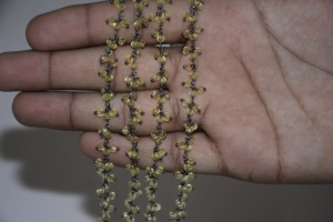 Chaîne de chapelet de grappe de perles de citrine de Quartz jaune plaqué noir de qualité supérieure, chaîne de perles de fil de laiton pour la fabrication de bijoux - Product Image 2