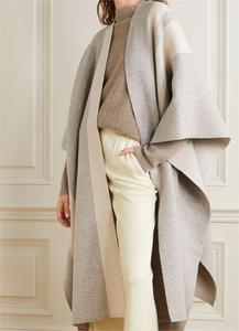 Poncho in <span class=keywords><strong>Maglia</strong></span> Personalizzato per <span class=keywords><strong>Donna</strong></span> 2026, Mantella a Righe Grigie in Misto Lana per Signore - Product Image 2