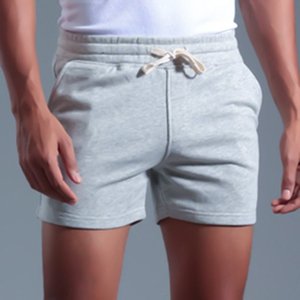 Pantalones cortos atléticos para correr en el gimnasio para hombre con bolsillos 100% algodón cristal sólido transpirable secado rápido cintura elástica entrenamiento Jogger Shorts - Product Image 1