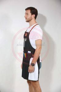 Delantal de peluquero profesional delantal de mezclilla estilista con cuero | capa de peluquero al por mayor para su uso en salón - Product Image 4