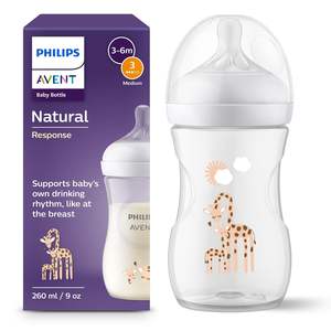 Philips Avent Biberón Natural Response Biberón, 260 Ml, sin BPA, para bebés a partir de 1 mes, motivo jirafa SCY903/66 - Product Image 4