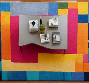 Tapis en laine faits main, tuftés à la main, multicolores, motif personnalisable, taille et couleur au choix pour la maison, le bureau ou le salon. - Product Image 5