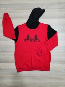 Jersey de algodón 100% de alta calidad para hombre de otoño, talla XS con capucha y abullonado en relieve, ropa deportiva a cuadros activa, logotipo propio personalizado - Product Image 2