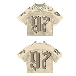 Nueva llegada camiseta de fútbol americano Unisex camiseta Boxy Fit malla transpirable antibacteriano secado rápido verano venta al por mayor personalizado - Product Image 5