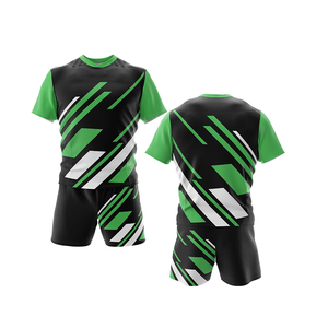 ชุดฝึกซ้อมรักบี้โพลีเอสเตอร์100% ชุดเสื้อเจอร์ซีย์ทีมรักบี้สำหรับเด็กแบบลีกและกางเกงขาสั้นระบายอากาศได้ดีดีไซน์พร้อมใช้งาน - Product Image 2