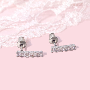 Para Foxi, venta al por mayor, Pendientes chapados en oro, joyería de moda, Aretes, pendientes de barra de Zirconia cúbica, estilo bonito, Envío listo principal - Product Image 3