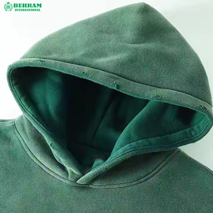 Nouveau style – Sweats à capuche épais en mélange polyester/coton 400 GSM, séchage rapide, respirants, effet délavé soleil - Product Image 6