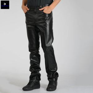กางเกงคาร์โก้ของผู้ชายกางเกงหนังเอวตรงแบบลำลองออกแบบโลโก้ได้ตามต้องการ - Product Image 2