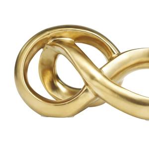 Escultura abstracta de lazo infinito de cerámica plateada Litton Gold Ceramic Infinity Loop Escultura abstracta escultura pulida moderna - Product Image 4