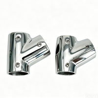 Raccord en T droit en acier inoxydable 316 de qualité marine pour bateau, yacht, main courante, garde-corps de pont, raccord de tuyau, quincaillerie marine