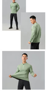 T-shirt de sport pour hommes avec logo personnalisé 89% nylon 11% spandex pour extérieur - Product Image 2