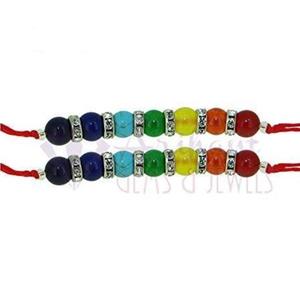 ARIHANT GEMS & JEWELS Pulsera de Cristal Curativa Energética de 7 Chakras Multicolor, Rakhi para Hermanos - Product Image 1