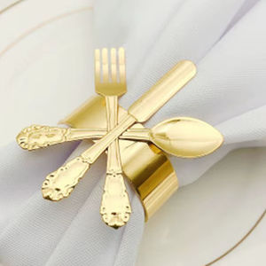 Anneau de serviette en métal, mariage, luxe, écologique, durable, décor de table à manger éclectique, artistique, élégant, créatif, vibrant, unique - Product Image 1