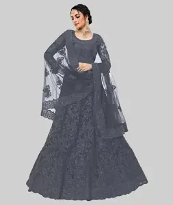 Son tasarımcı en trend varış süper kalite Lehenga Choli kadınlar için hint parti giyim Net malzeme Lehenga Choli