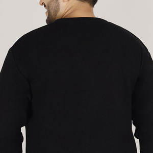 Sweat-shirts d'hiver confortables pour hommes grandes tailles, 100% coton, unis, décontractés, tricotés, vente directe d'usine - Product Image 4