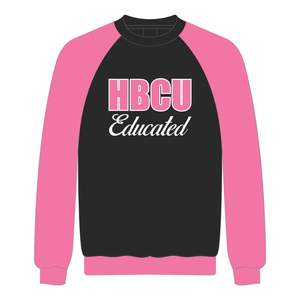 Sudadera con Mangas Raglán Negra para Graduados de HBCU, Bordado Chenille, Hermandad Griega Divine Nine, Moda Universitaria - Product Image 2