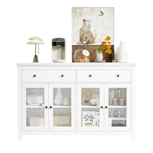 Vente en gros Buffet de cuisine de luxe au design moderne Buffet en bois blanc pour salle à manger salon chambre à coucher - Product Image 3