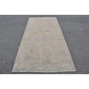 Vintage Beige Alfombra Beige 4,2x8,5 pies Alfombras turcas - Product Image 1
