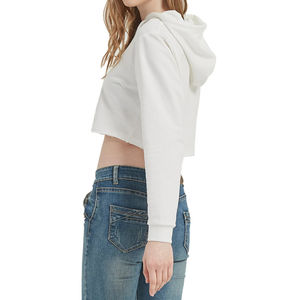 Sudadera Corta con Capucha para Mujer, Sudadera de Manga Larga con Capucha, Top Corto con Cordón, Color Sólido 2026 - Product Image 4